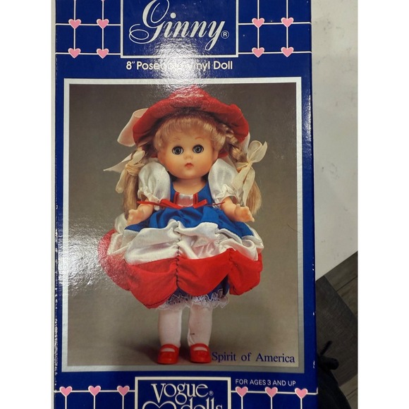 Vogue Ginny Doll Vinyl 8" Poseable Spirit of America 1984, New In Original Box - Picture 1 of 7